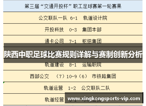 陕西中职足球比赛规则详解与赛制创新分析